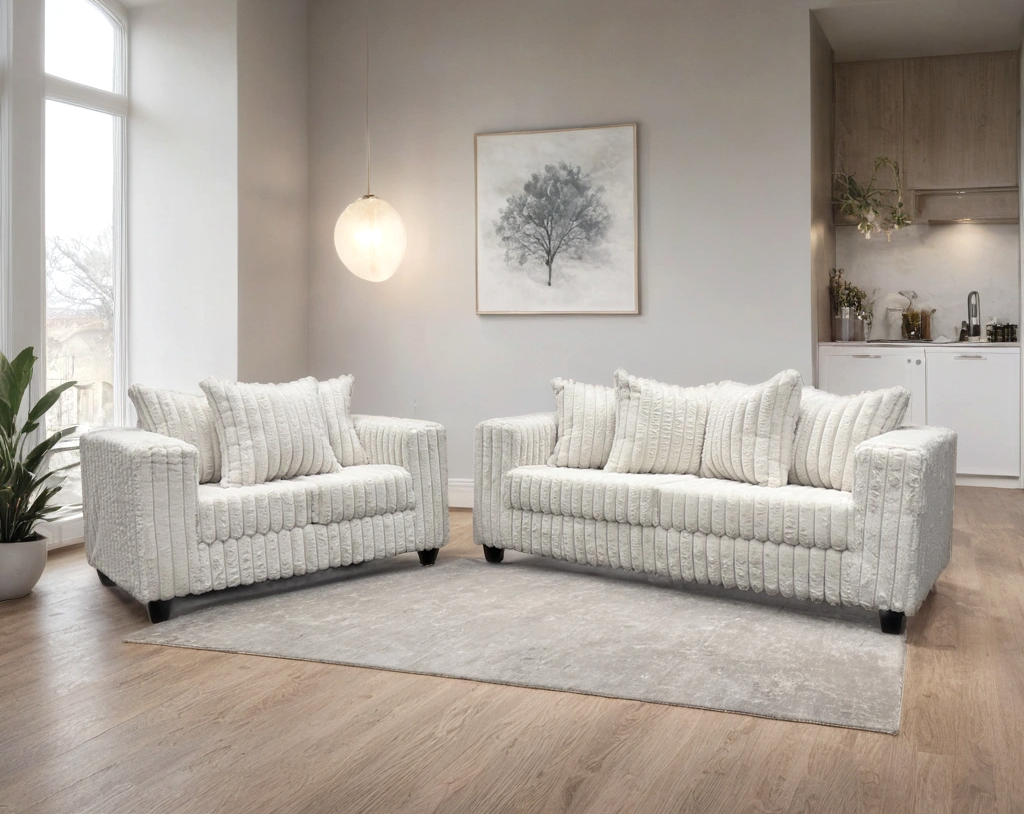 Cloudline Cream Sofa & Loveseat Set