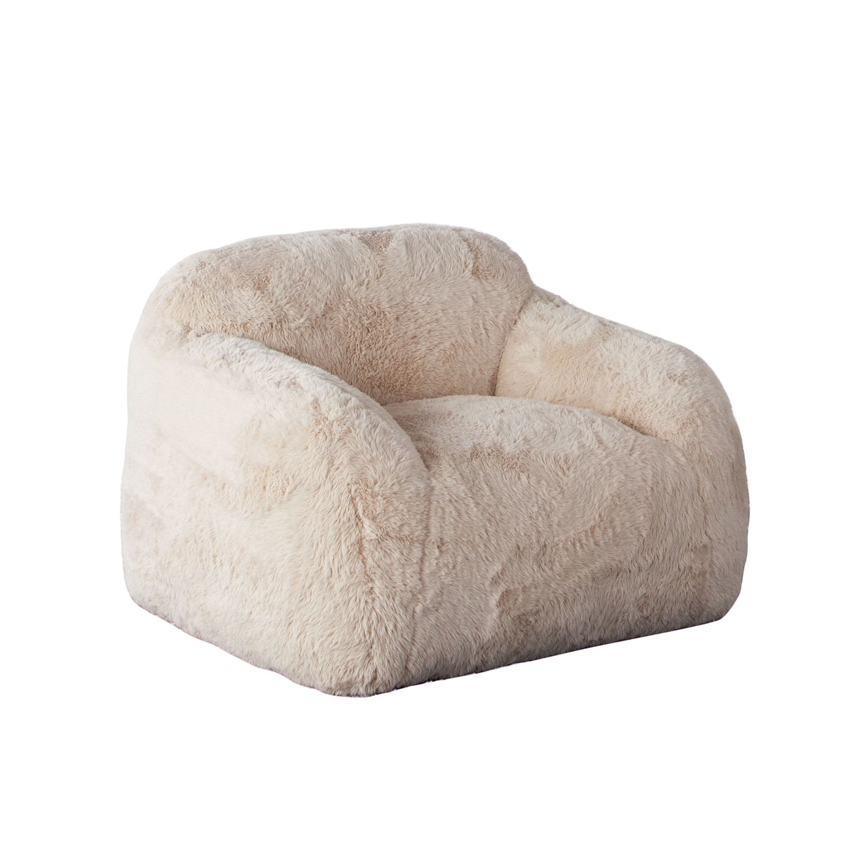 Dawson Accent Chair in Yak Sand Natural Faux Fur