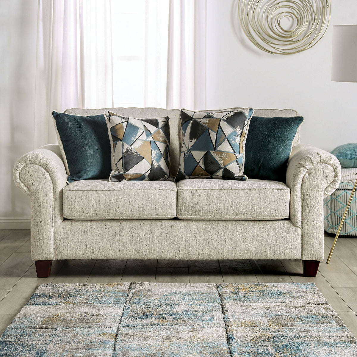 Delgada Beige Transitional Living Room Set