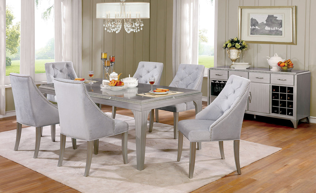 Diocles Silver/Gray Side Chair