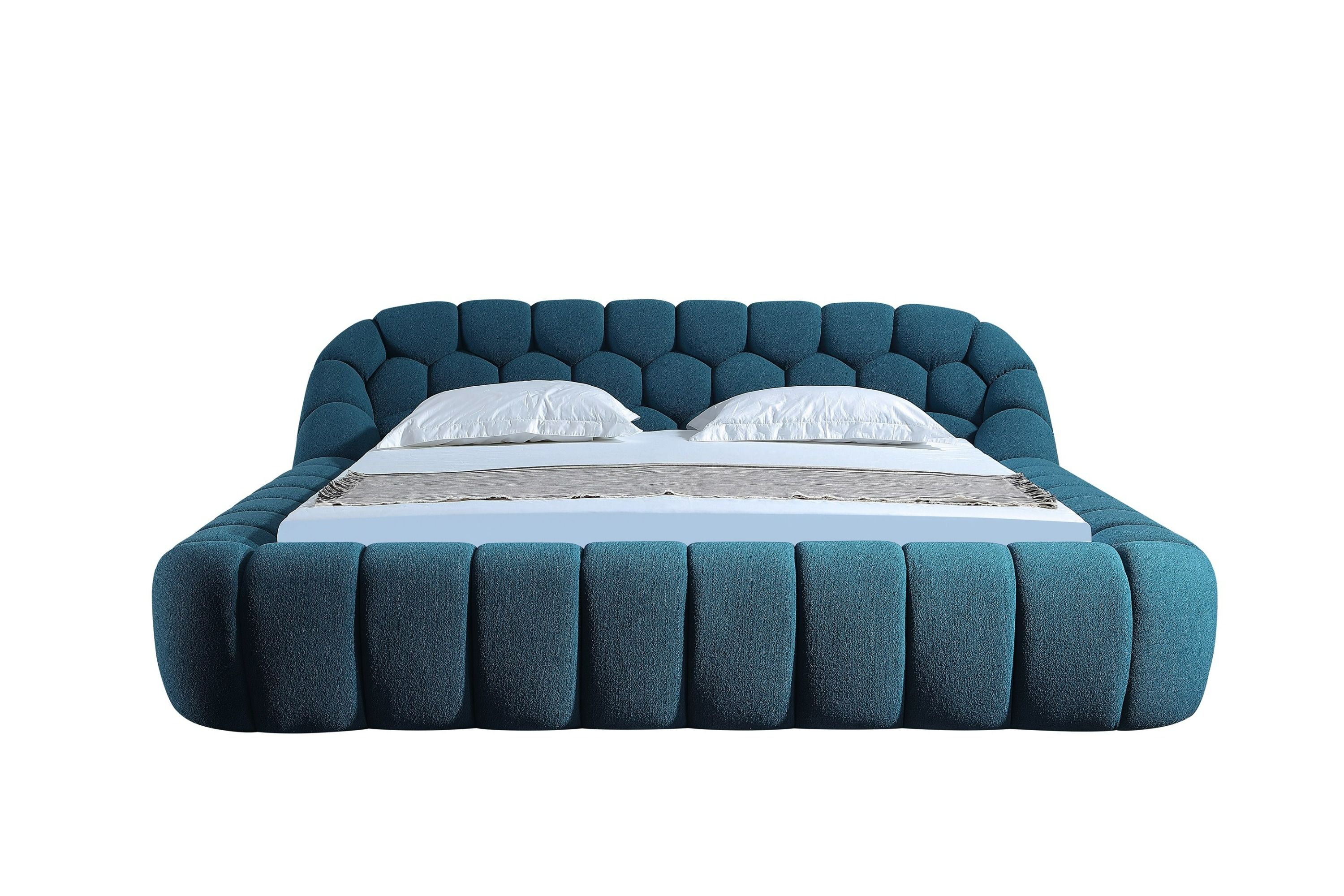 Divani Casa Yolonda - Modern Dark Teal Fabric Bed