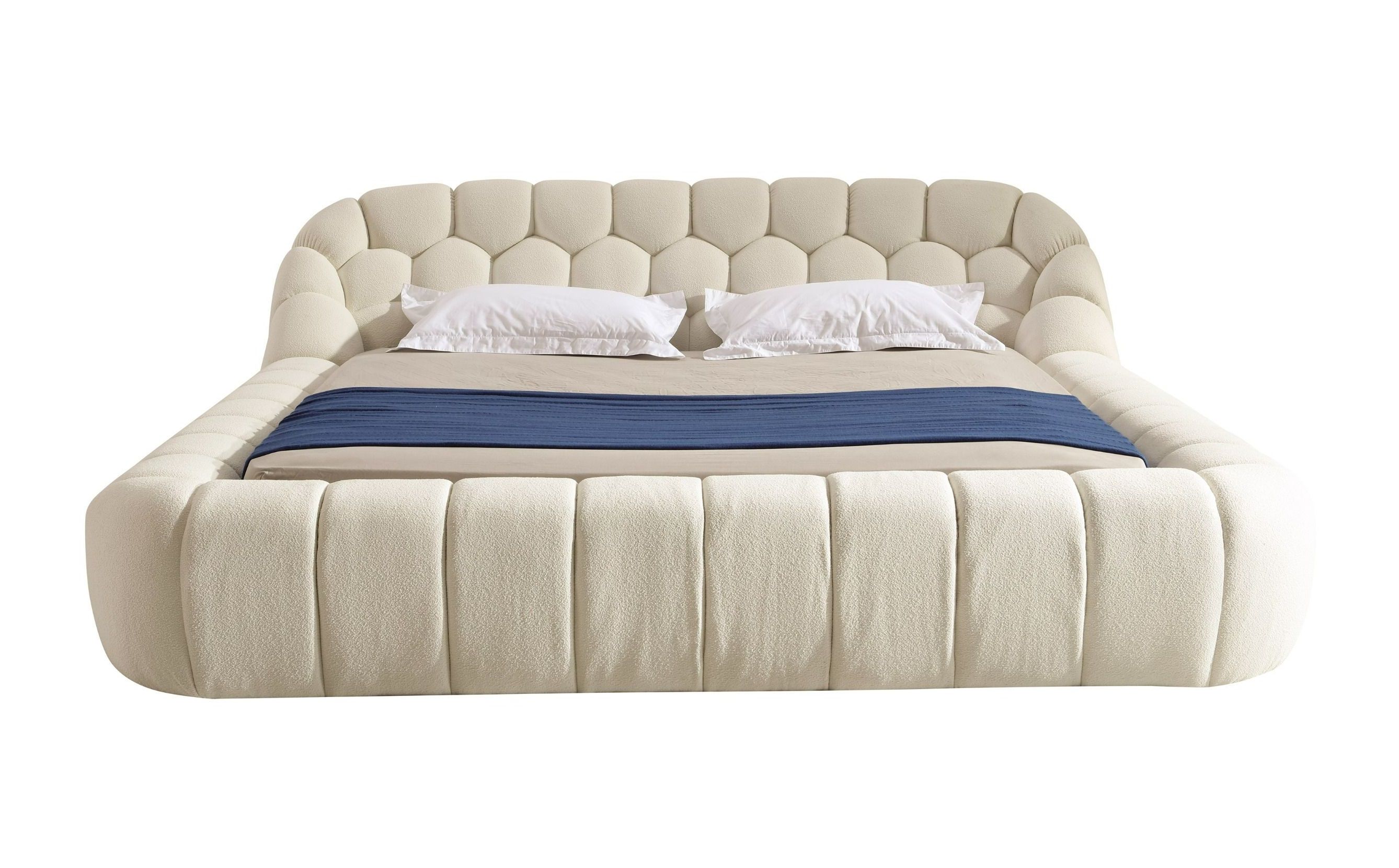 Divani Casa Yolonda - Modern Off-White Fabric Bed