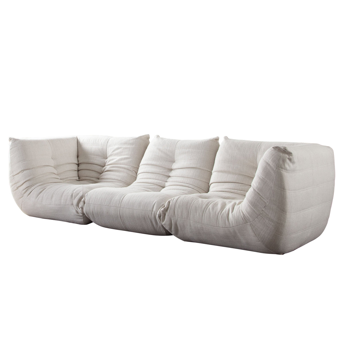 Ezra 3PC Modular Sofa in Cream Fabric
