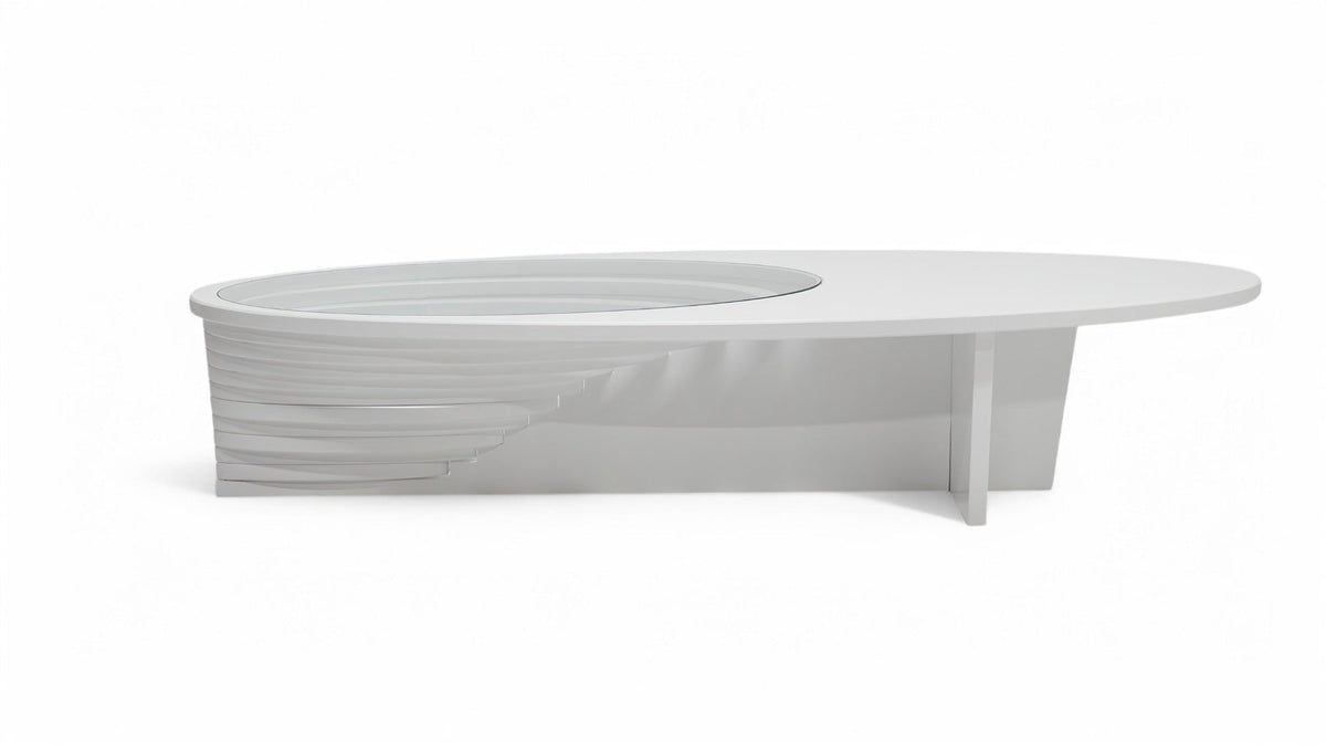 Ellipse White Sculptural Coffee Table