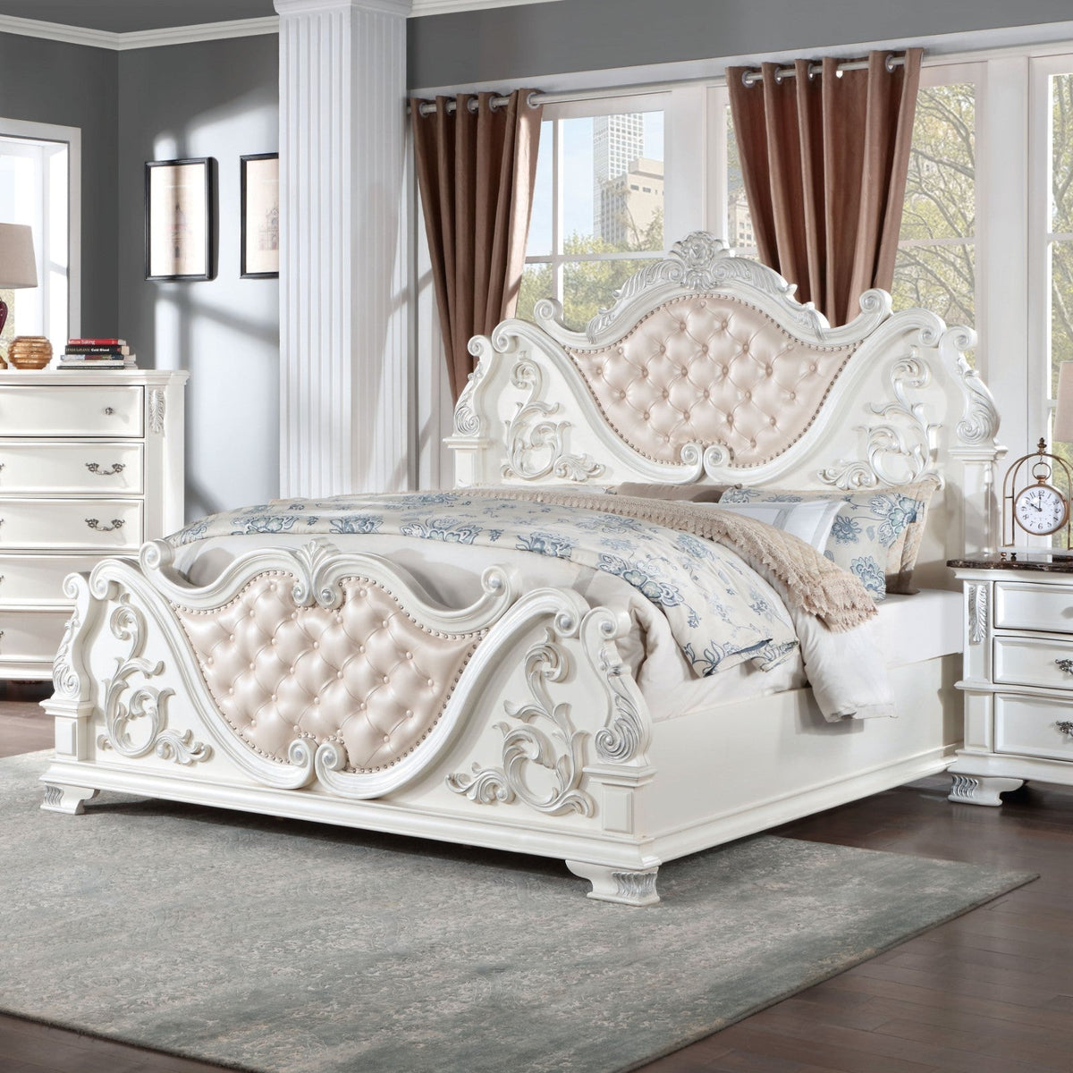 Esparanza Pearl White Queen Bed