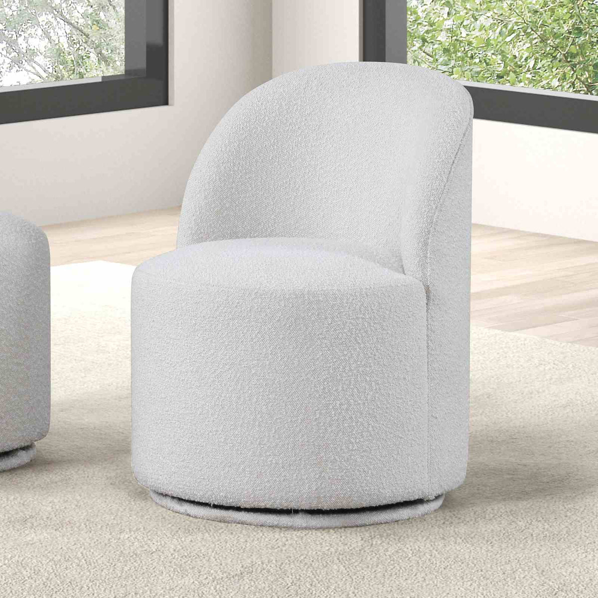 Broager White Dining Swivel Chair