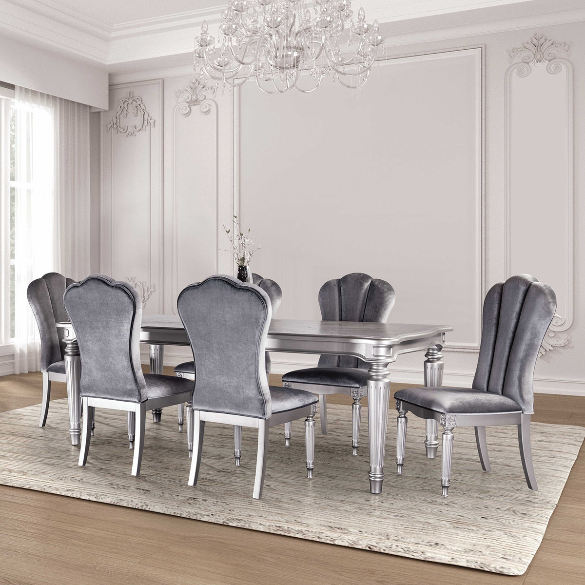 Melodi Parc Silver Dining Table