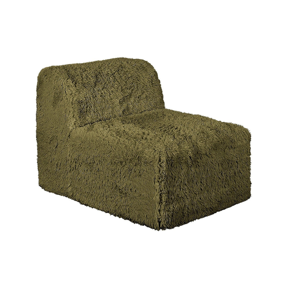 Nappi Olive Green Compressed Foam 7-Piece Sectional with Ottoman