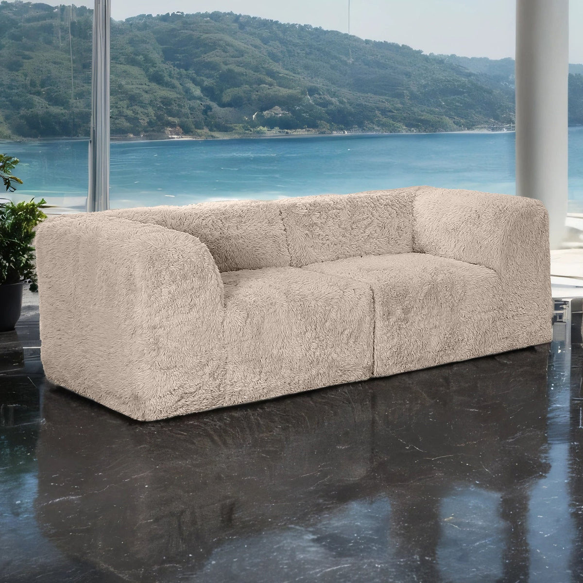 Nappi Taupe Compressed Foam Contemporary Living Room Set