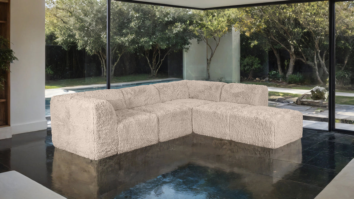 Nappi Taupe Compressed Foam 5-Piece L-Shape Sectional