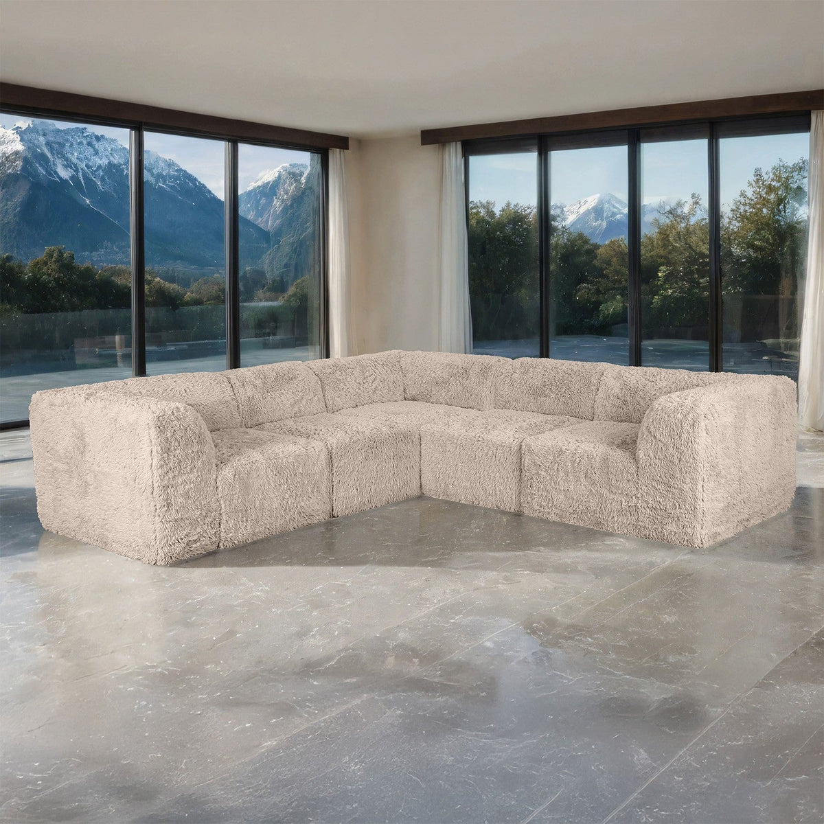Nappi Taupe Compressed Foam 5-Piece Corner Sectional