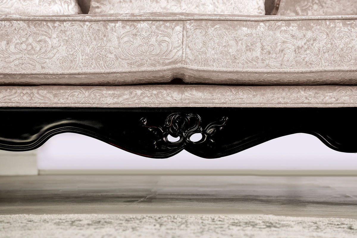 Acapulco Black/Off-White Traditional Living Room Set