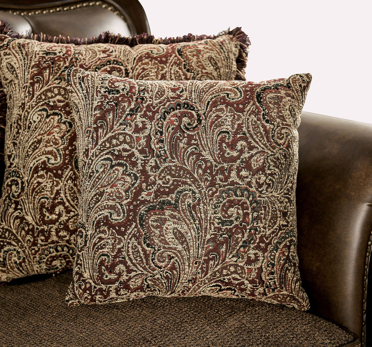Ensenada Dark Cherry/Brown Sofa