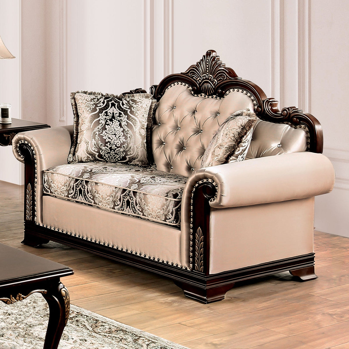 Yucatan Dark Cherry/Beige Traditional Living Room Set