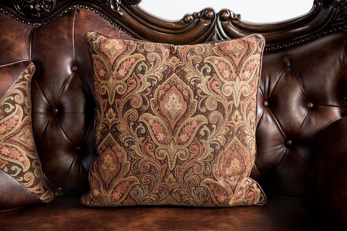Palencia Dark Cherry/Brown Loveseat