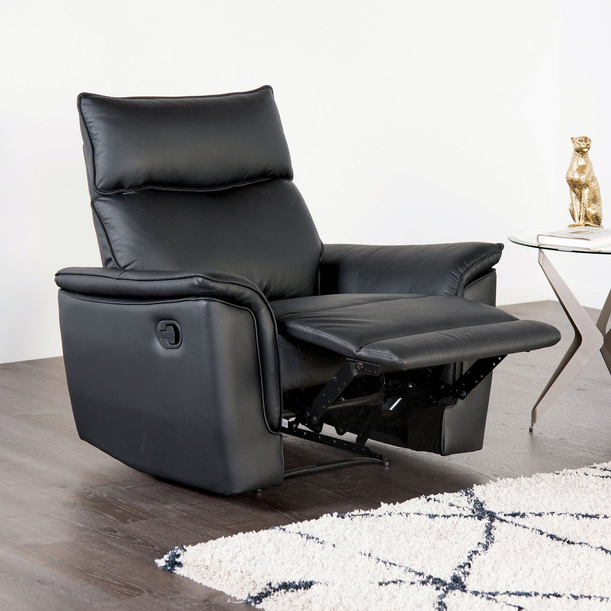Bienne Black Transitional Reclining Living Room Set