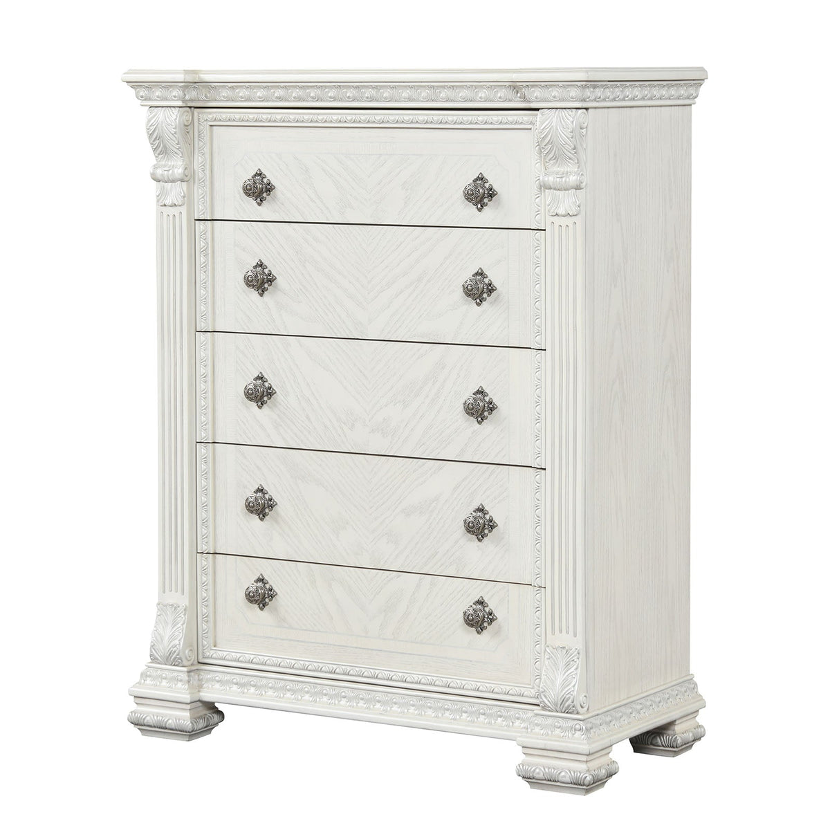 Promenade Wire Brushed White Traditional Bedroom Set
