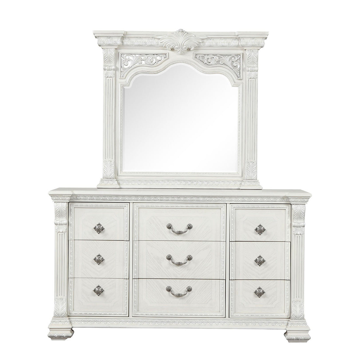 Promenade Wire Brushed White Traditional Bedroom Set