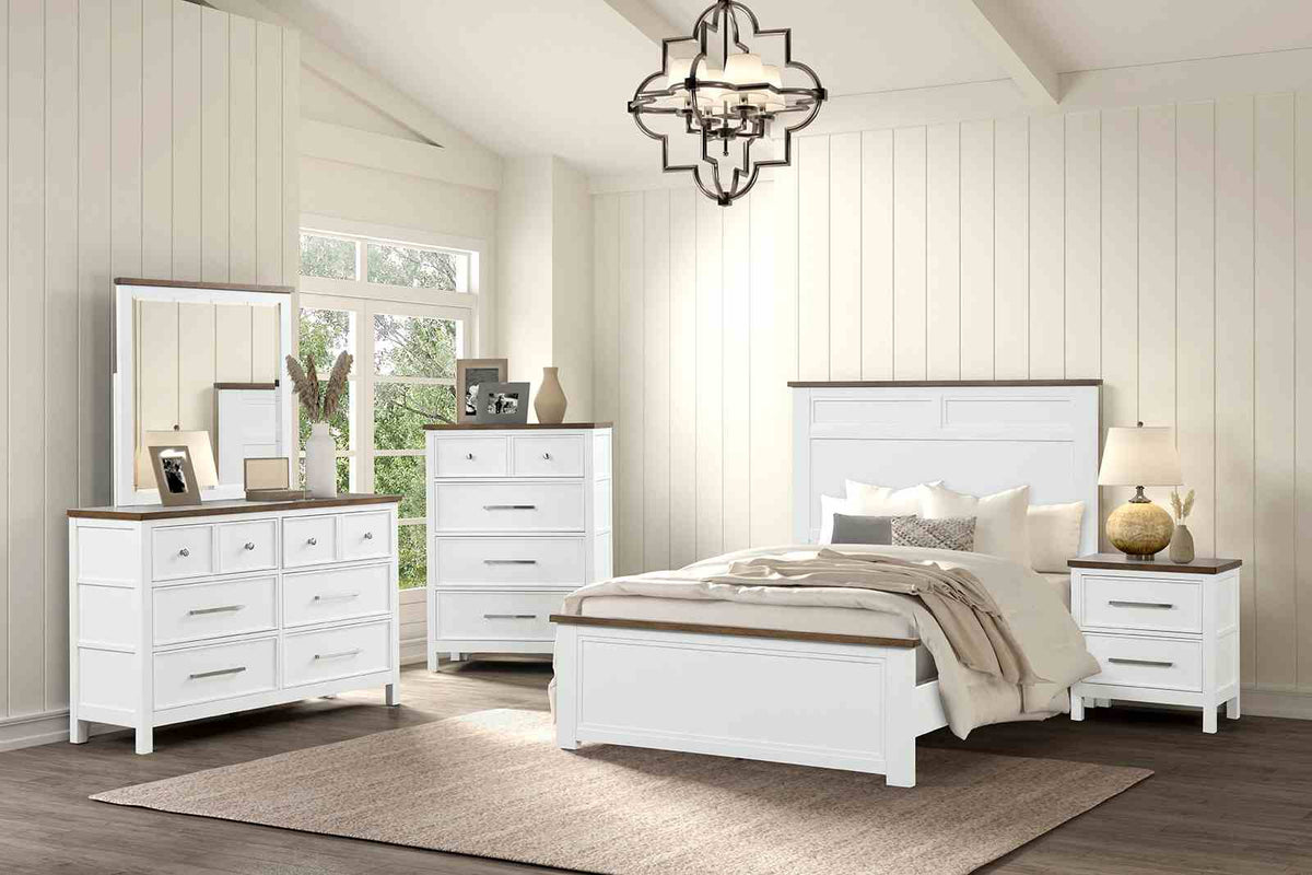 Pinetop White/Dark Brown Twin Bed