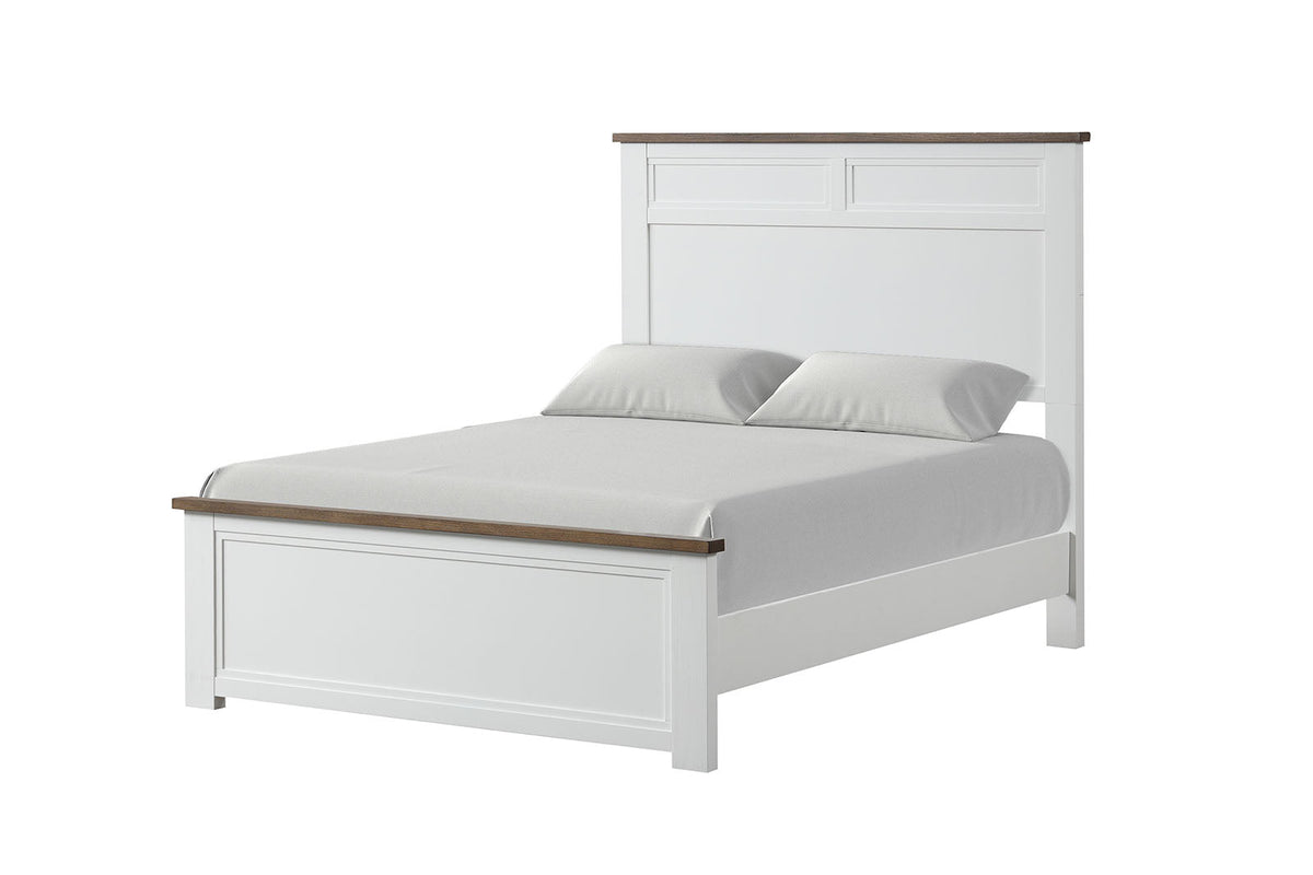 Pinetop White/Dark Brown Twin Bed