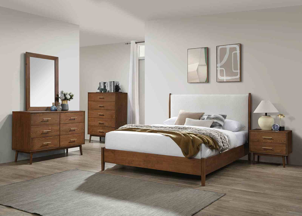 Thusis Walnut/Beige Full Bed