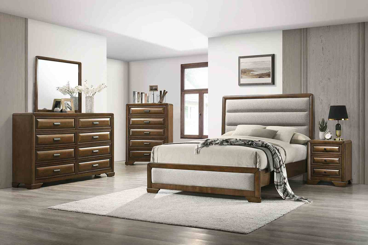 Caerwys Brown/Light Gray Queen Bed