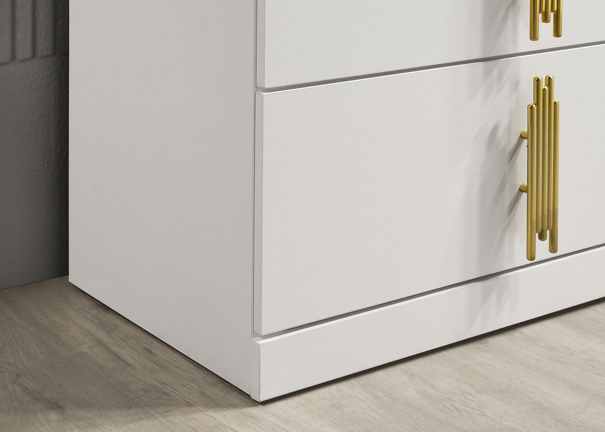 Basildon White/Gold, Dark Brown Queen Bed