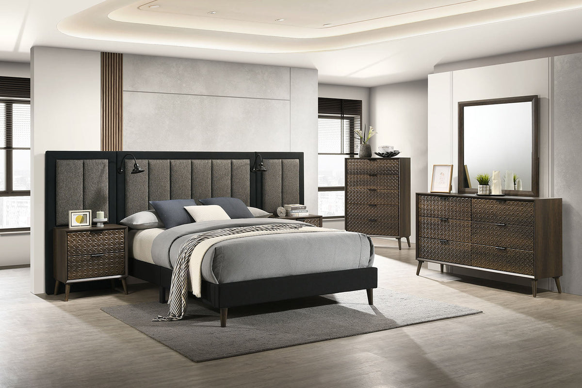 Chalfont Dark Brown Queen Panel Bed