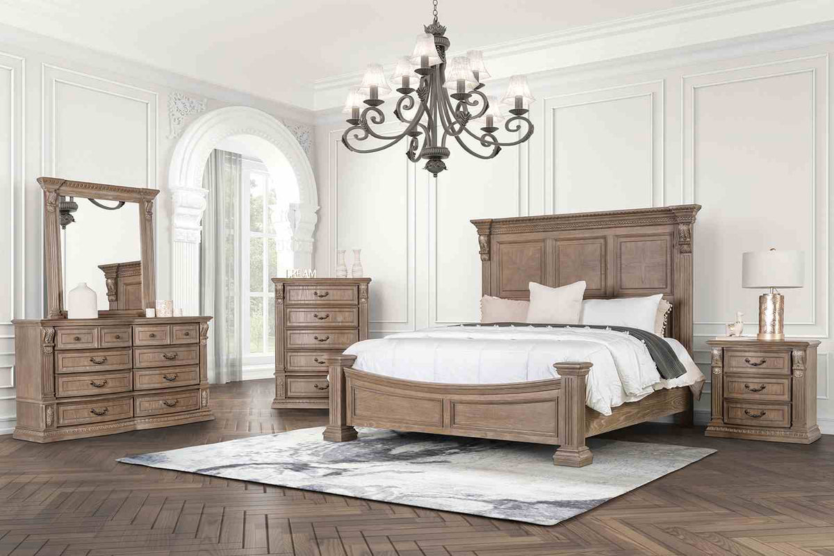 Seven Oaks Weathered Oak King Bed