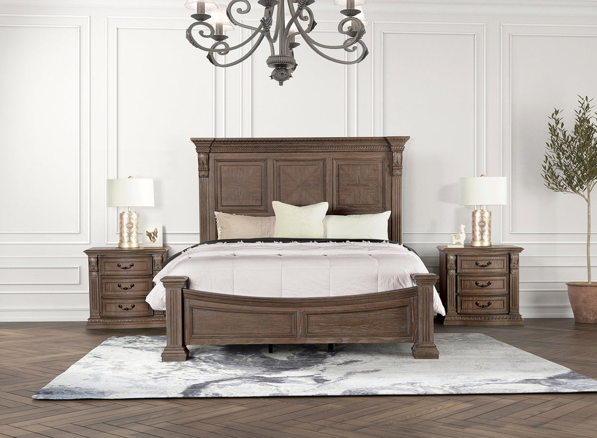 Seven Oaks Weathered Oak King Bed