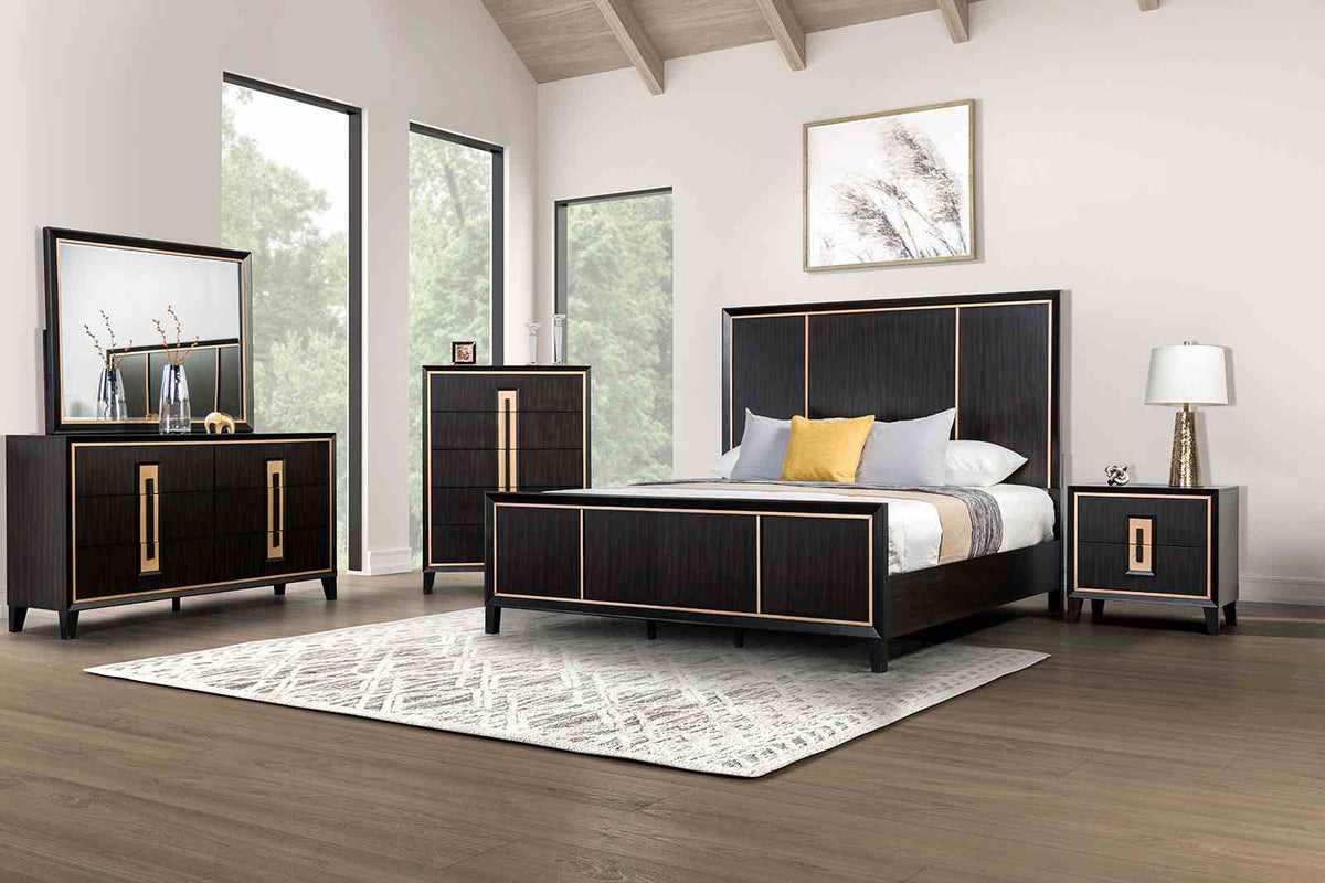 Kenyada Espresso Queen Panel Bed