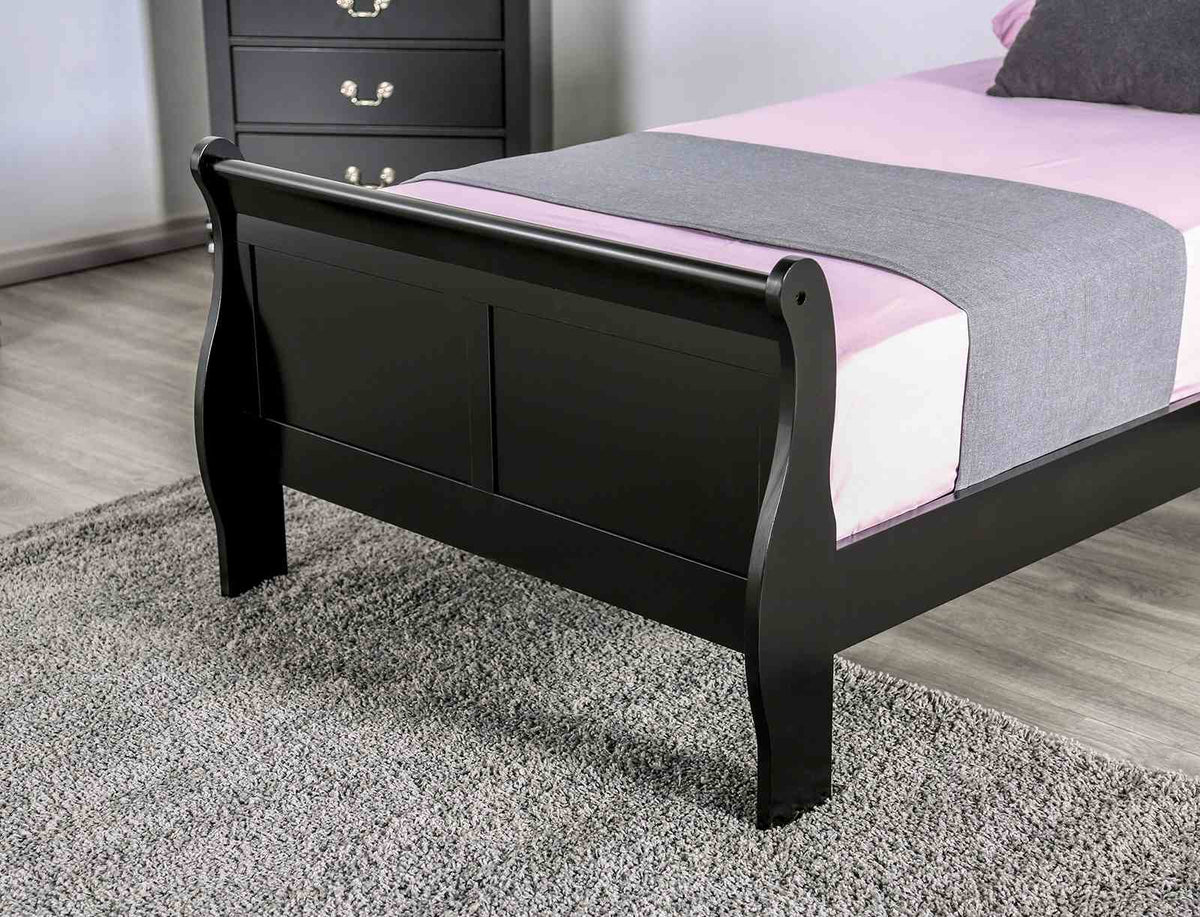 Louis Philippe Black Queen Bed
