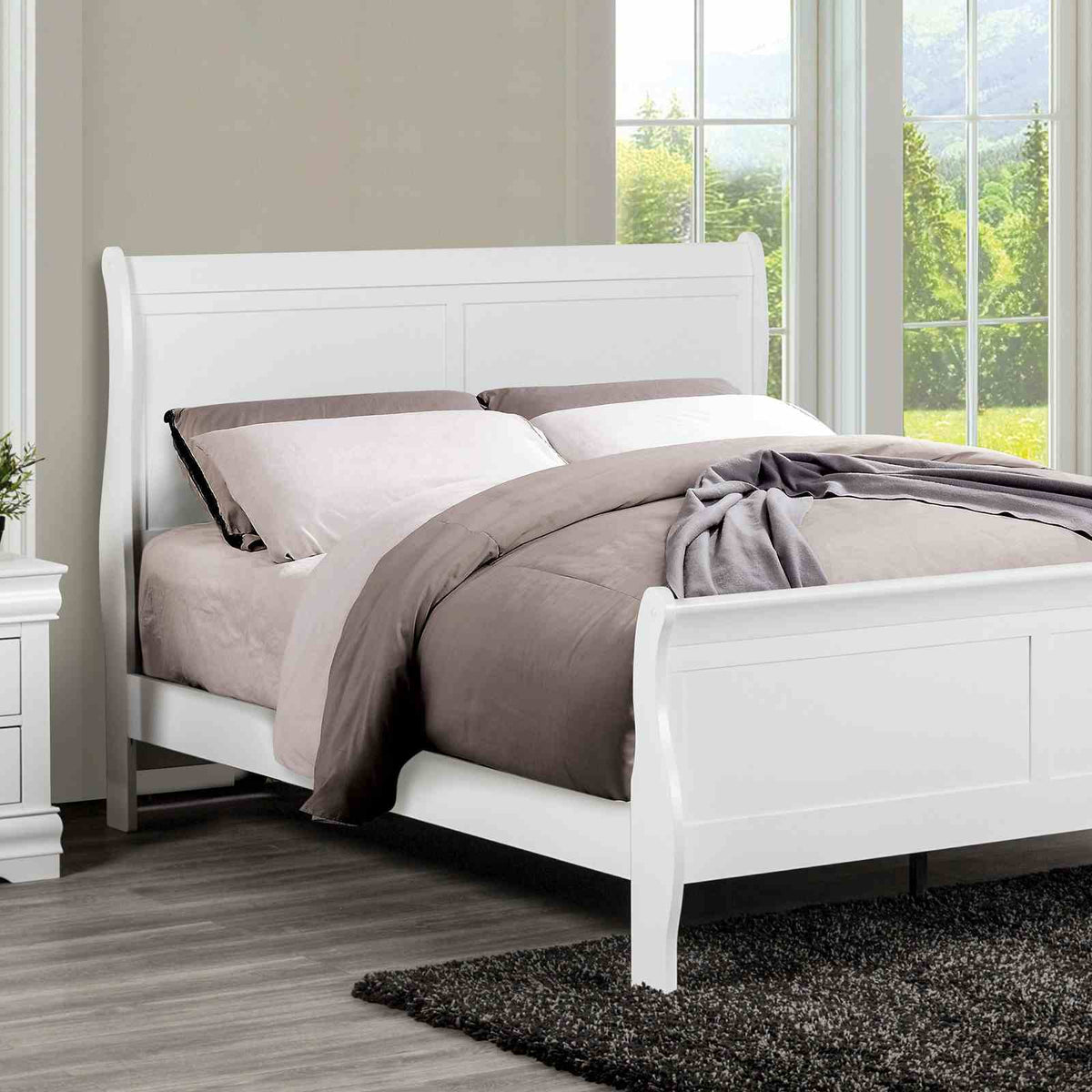 Louis Philippe White Twin Bed