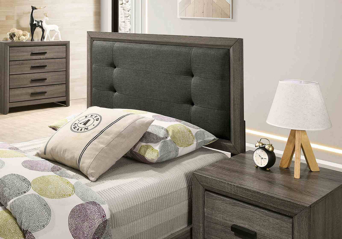 Roanne Gray/Charcoal Twin Bed