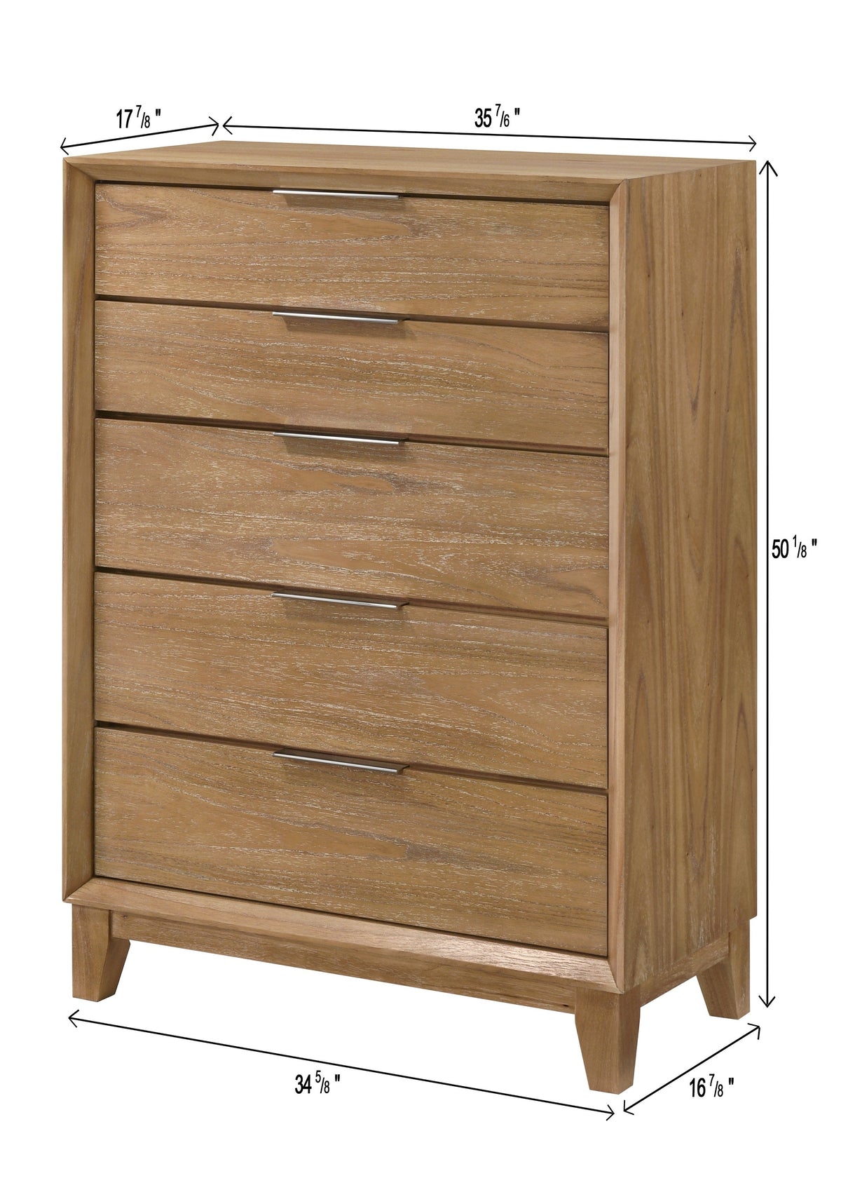 Florian Natural Wood Upholstered Storage Bedroom Set