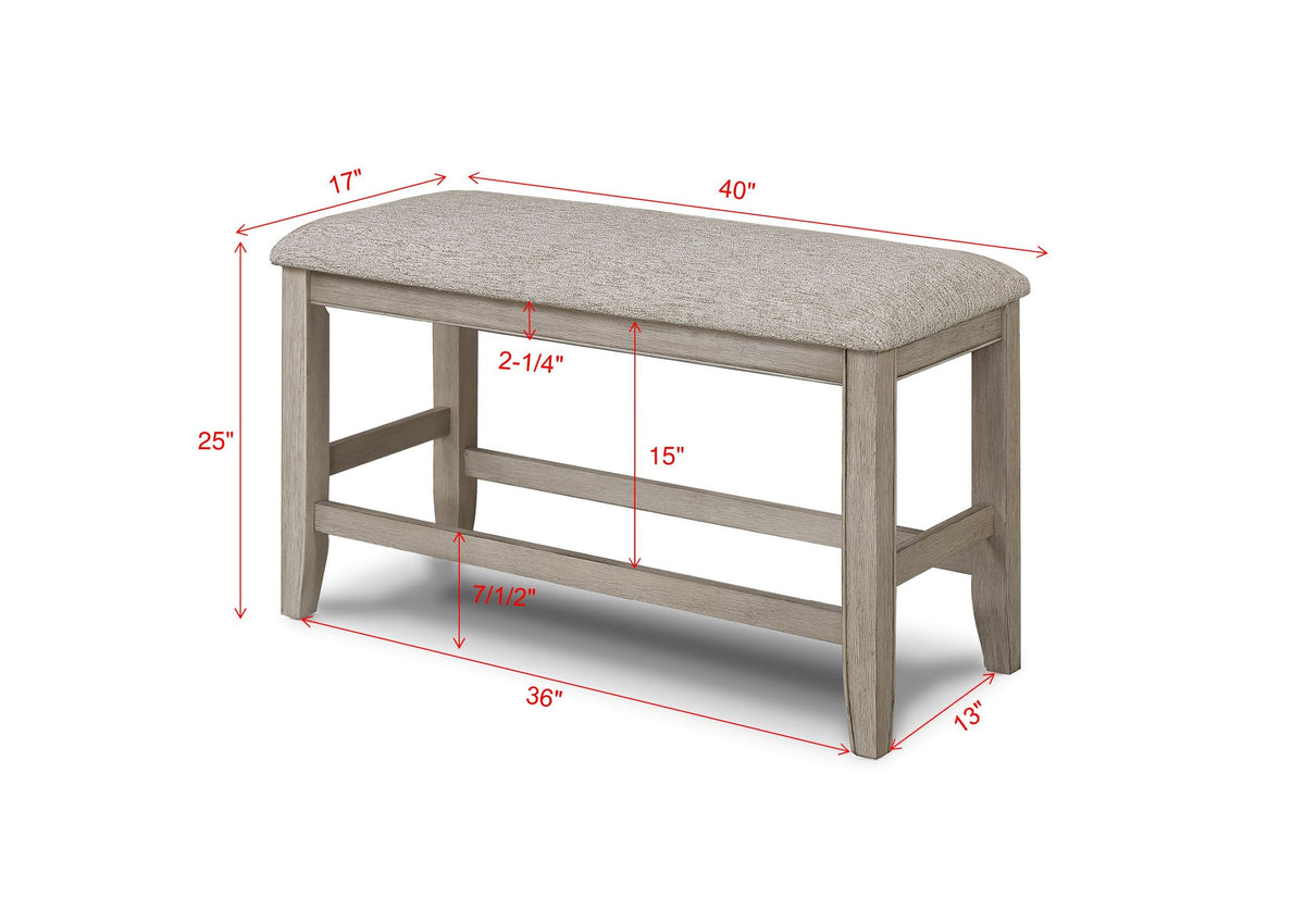 Fulton White Oak Counter Height Dining Bench
