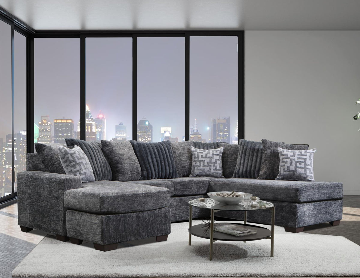 Galatic Charcoal RAF Chaise Sectional