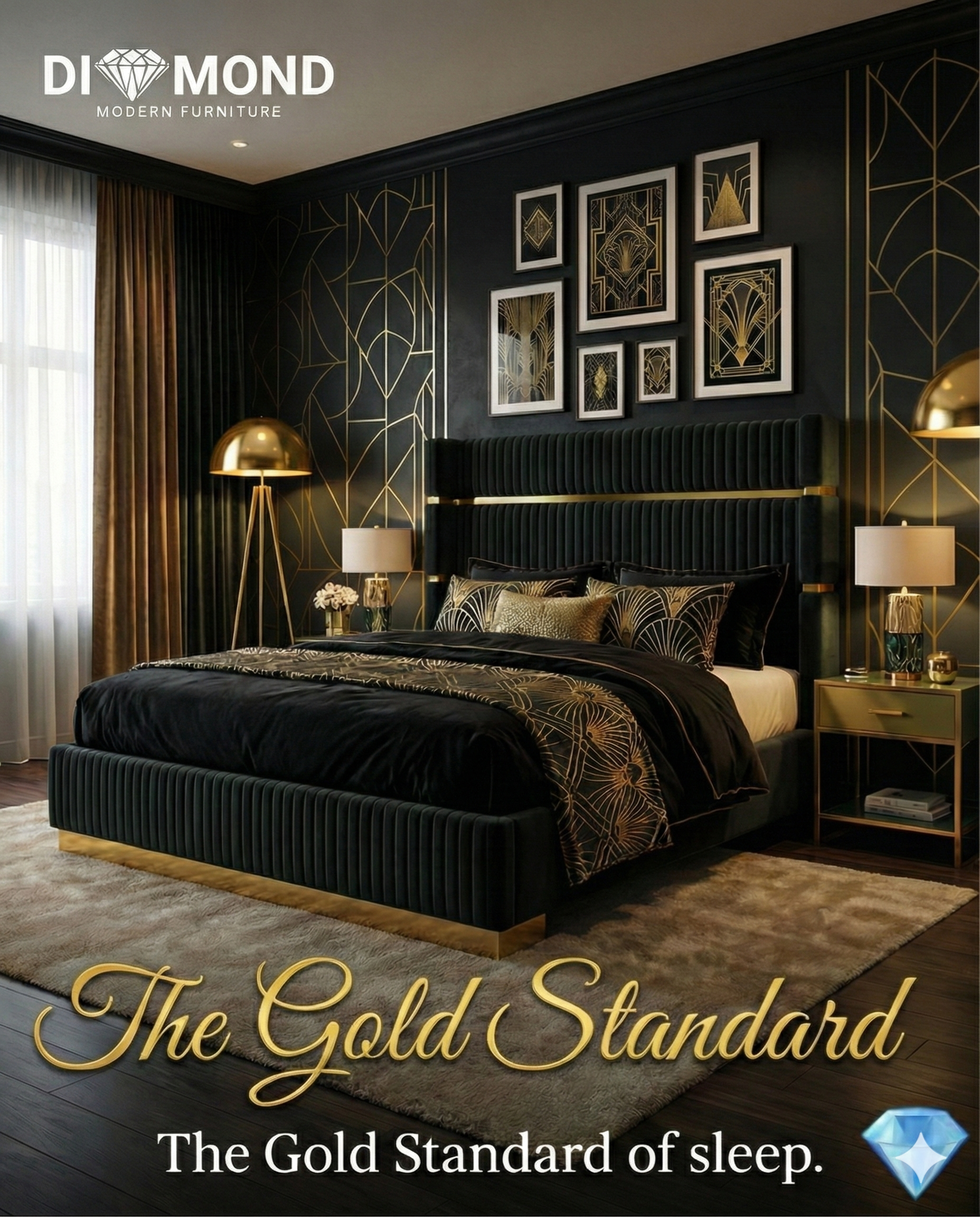 The Belgium  Black Premium Bed Frame
