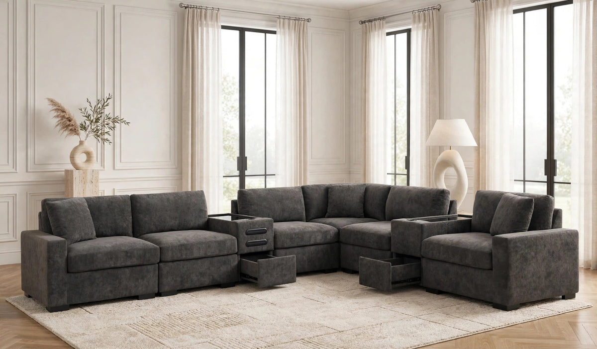 Cocoa Noir 8-Piece Modular Sectional - original manufacturer photo 4