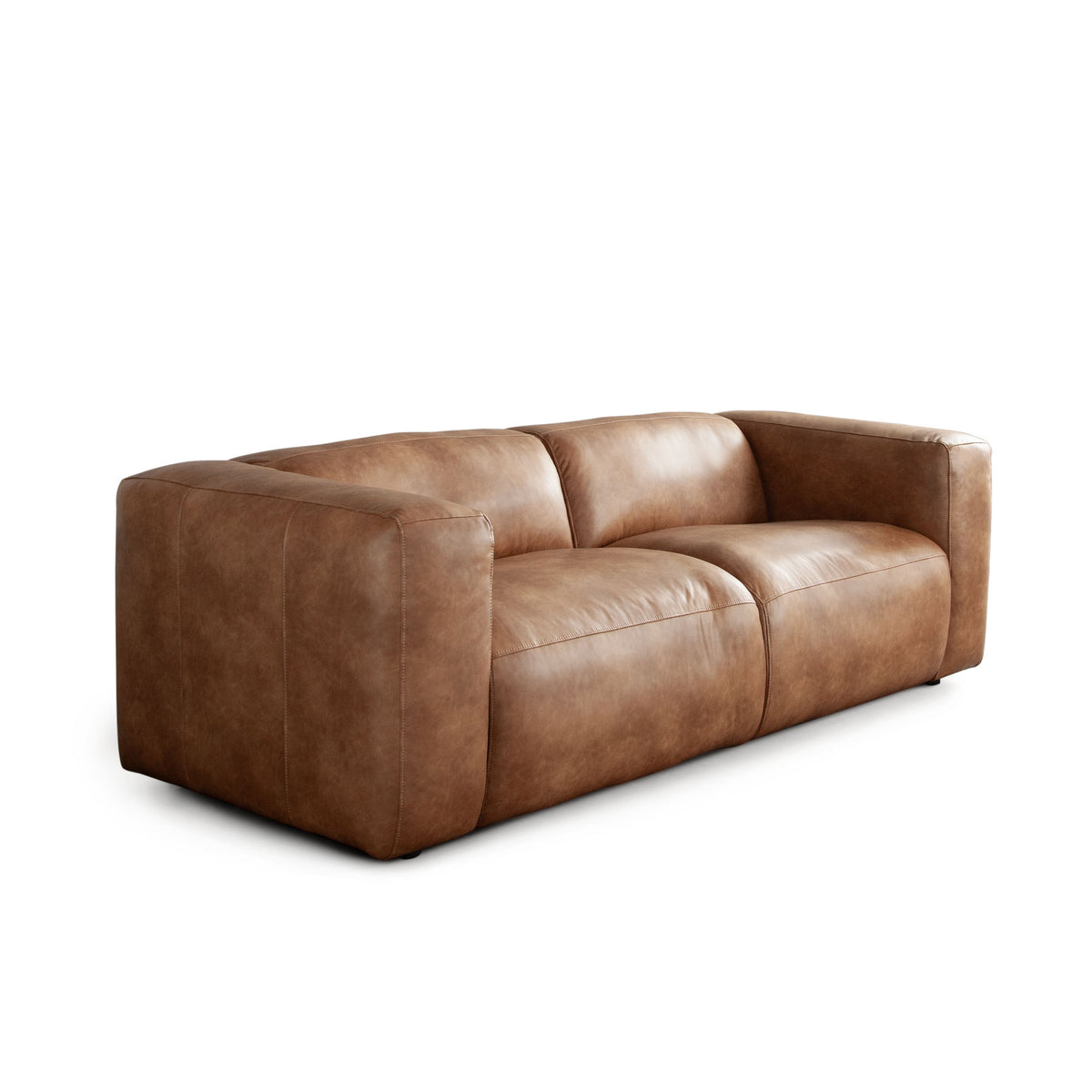 Hyde Sofa in Saddle Brown Leatherette