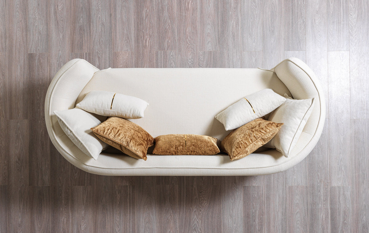 Helena Ivory Velvet 82" Loveseat