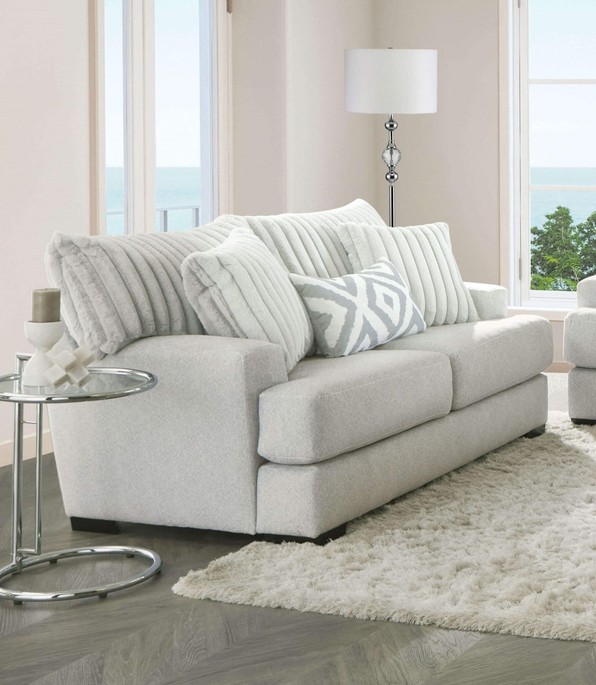 Hermilly Gray/Beige Transitional Living Room Set