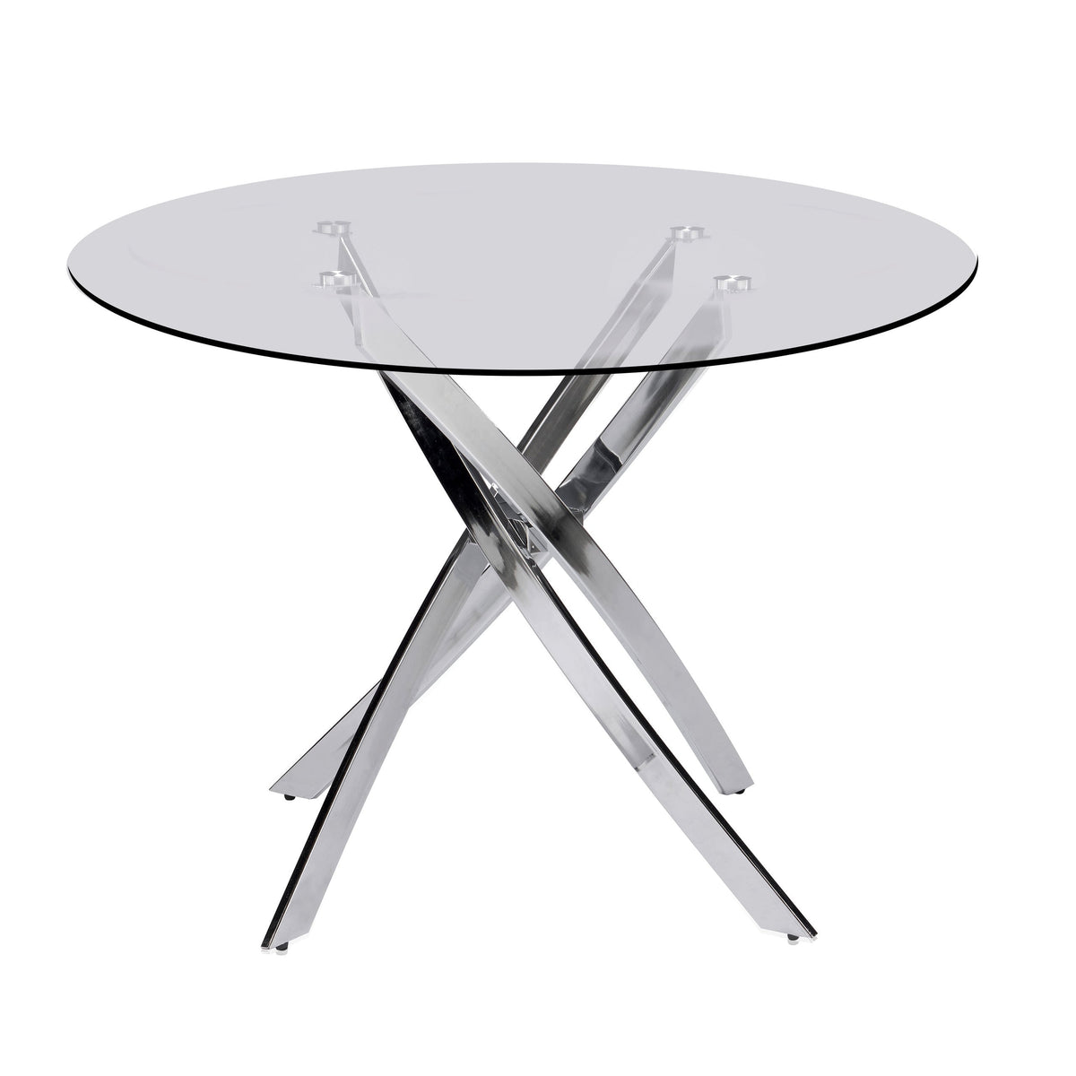 Hilla Black/Silver Glass Top 5-Piece Dining Set
