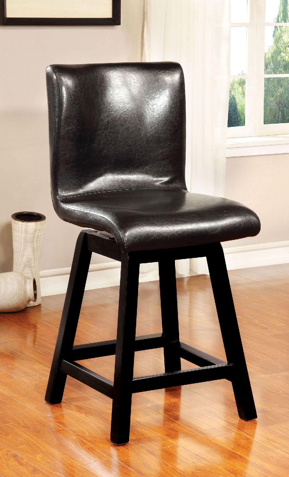 Hurley Black Counter Height Chair, Set of 2