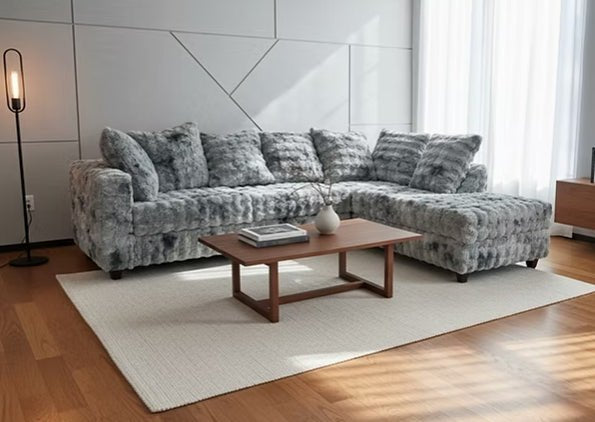 Mamba (GREY) 3 Room package deal Includes Sectional sofa Two Beds & TWO Free Mattress