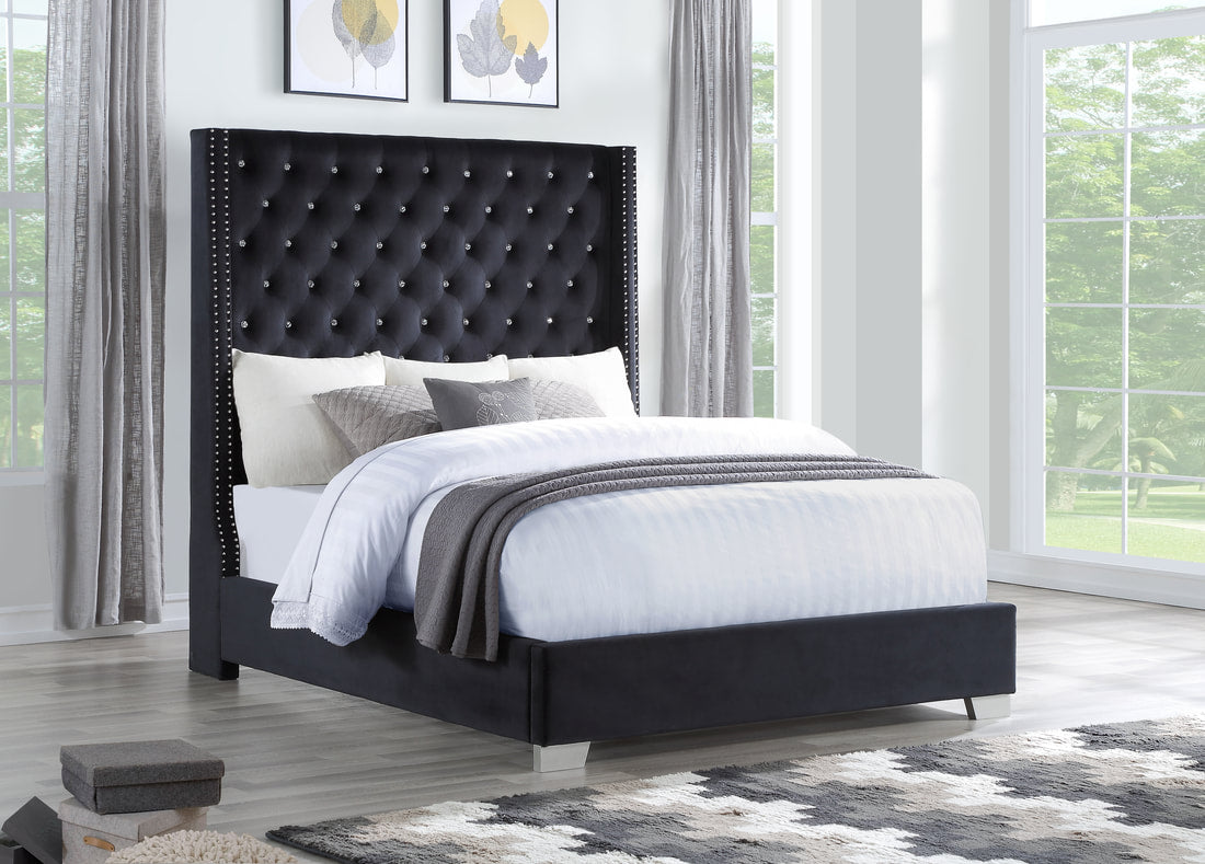 Diamond bed Tufted Platform Bed – Includes Mattress