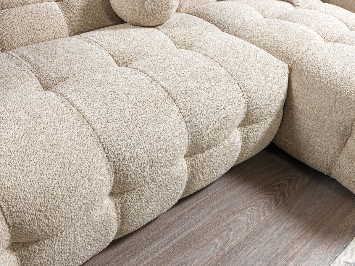 Ivy Sand Boucle RAF Chaise Sectional