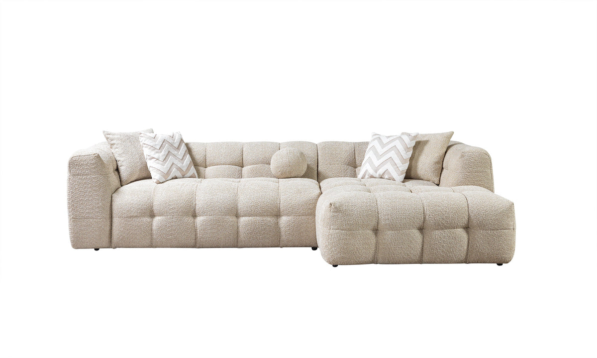 Ivy Sand Boucle RAF Chaise Sectional