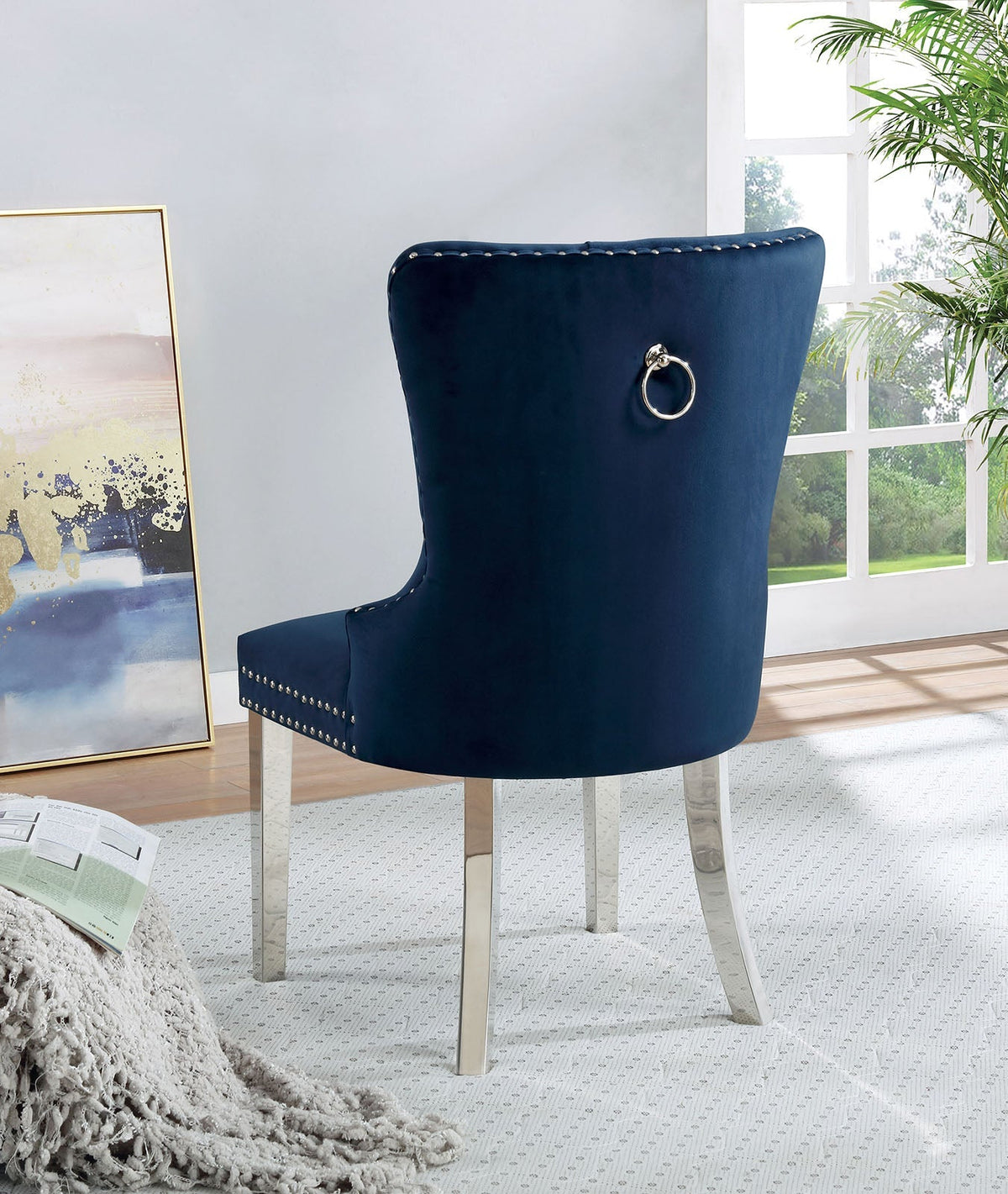 Jewett Blue Wingback Chair