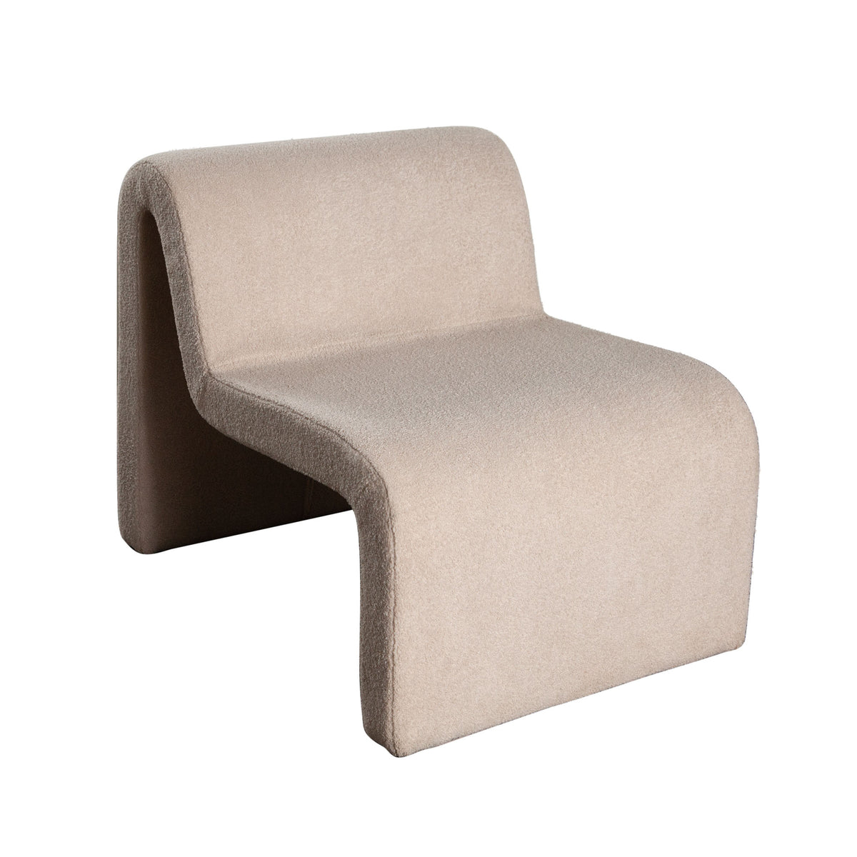 Lana Accent Chair in Camel Looped Shearling Fabric